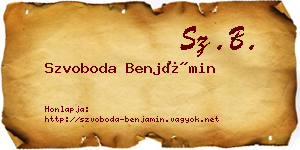 Szvoboda Benjámin névjegykártya